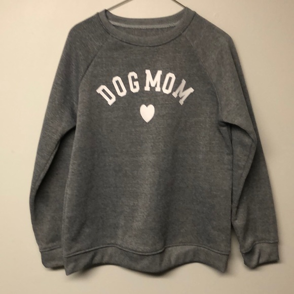 Sweaters - DOG MOM Graphic Grey Crew Sweater